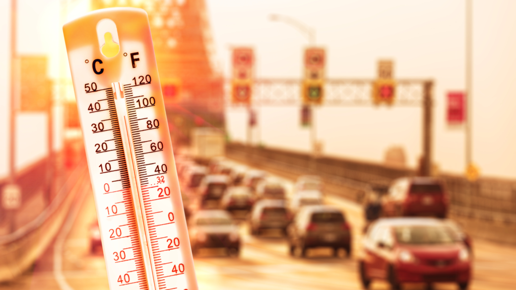 a thermometer showing high summer temperatures depicting heatwaves