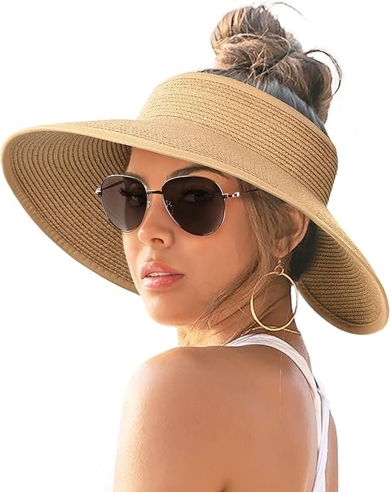 Furtalk sun visor ponytail hat for women