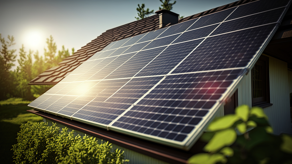 A portable solar panel installed outdoors on the ground