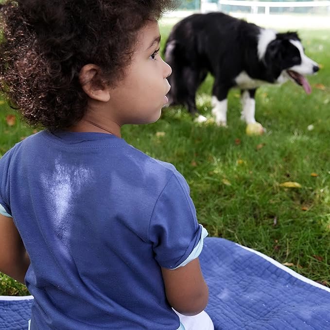 a kid wearing organic eco-friendly and sustainable t-shirt