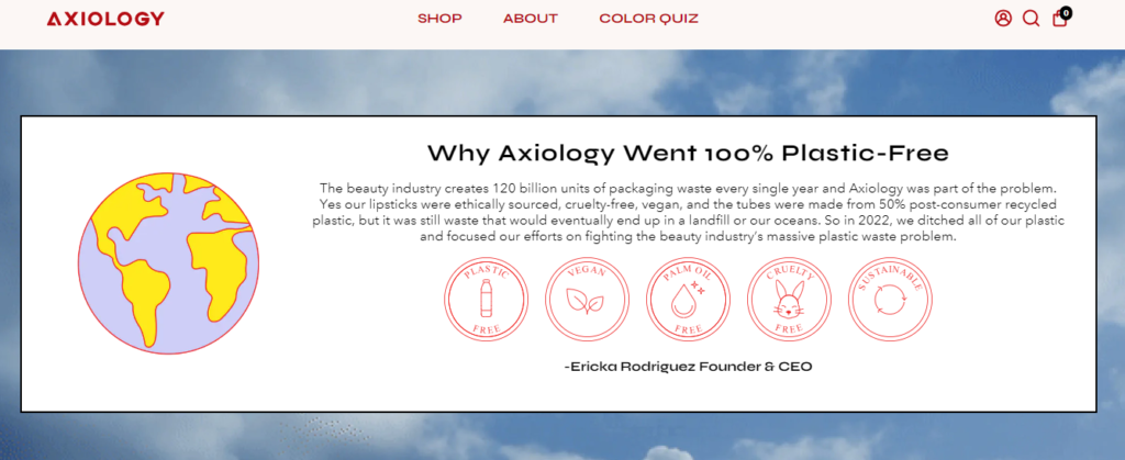 Axiology beauty sustainability drive